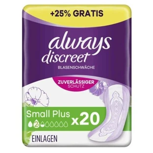 Absorbentes para incontinencia Always Small Plus, 16+4 unidades