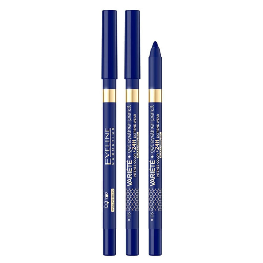 Eveline Cosmetics, Variedades, e-lápiz de ojos no 03, azul, 1 ud.