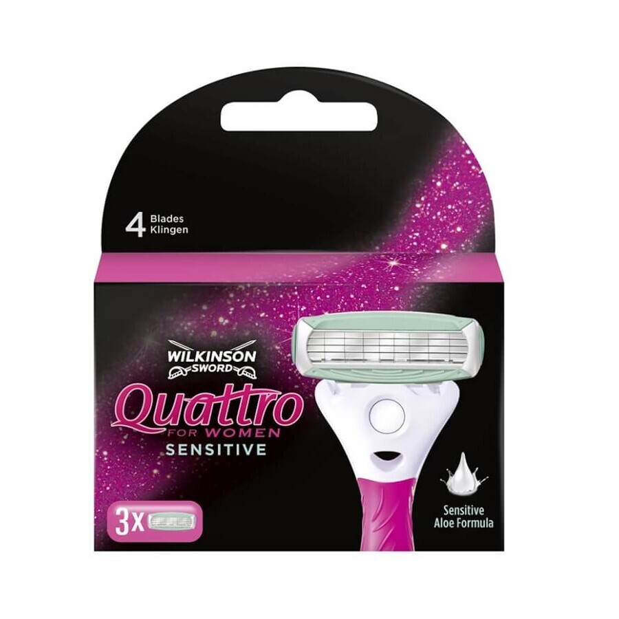 Wilkinson, cartucce di ricambio Quattro for Women Sensitive, 3 pezzi