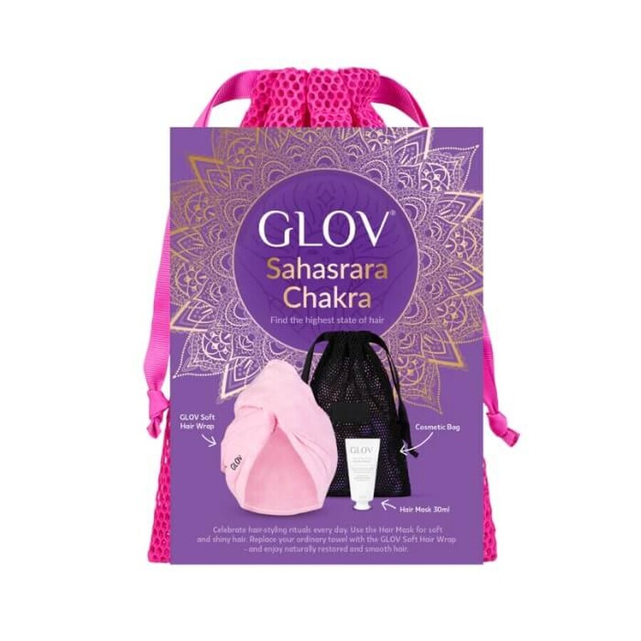 Glov Sahasrara Chakra soft wax turban + wax resurfacing mask 30ml + cosmetic bag