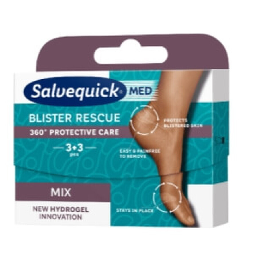 Salvequick, Blister Rescue MIX Patch auf einem Blister, 6 Stück - Long Term!