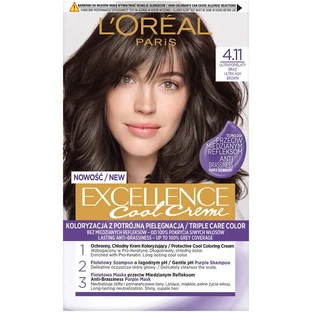 L'Oreal Paris Excellence Cool Creme Wachs Farbe 4.11 Ultra grau Brz