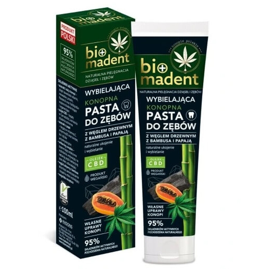 Bio Madent, Whitening toothpaste with bamboo and papaya wood flour, 100 ml