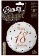Palloncino in foil Buon compleanno 18, bianco, 1 pz.