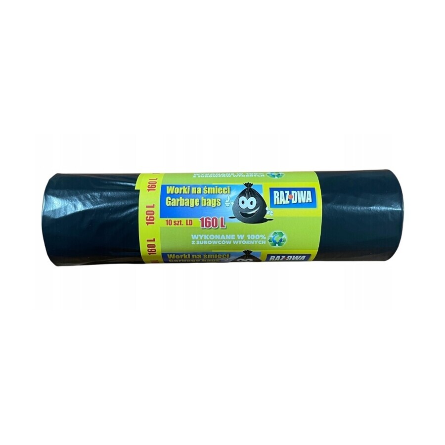 Once Two, Bolsas de basura 160L, negras, 10 unidades
