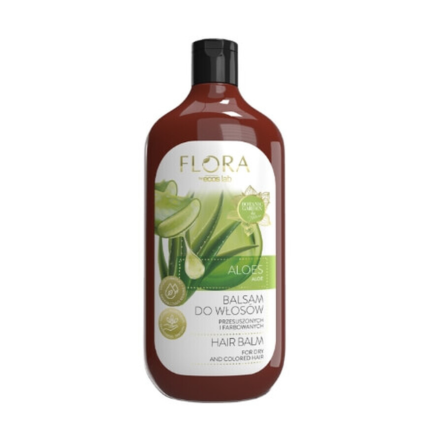 Flora Acondicionador para cabello seco y teñido, Aleos, 500 ml