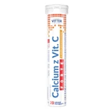 Calcium with vitamin C Forte, orange flavor, 20 effervescent tablets