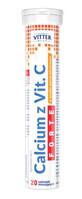 Calcium with vitamin C Forte, orange flavor, 20 effervescent tablets