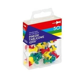 Pinezki tablicowe kolorowe, 50 sztuk