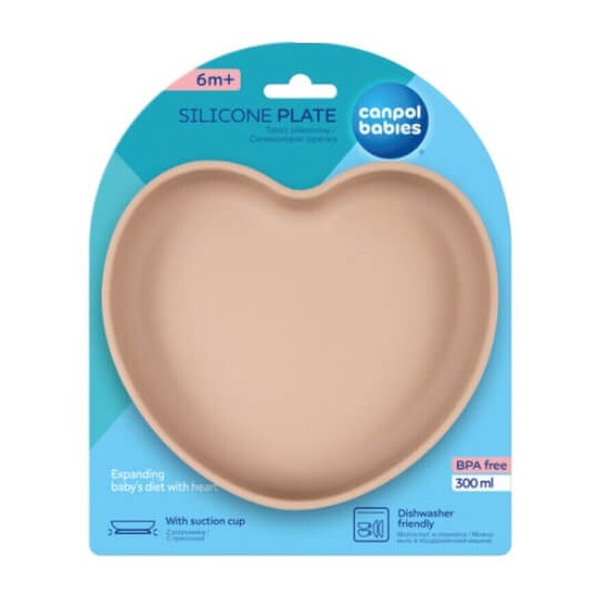 Canpol Ventosa de corazón de silicona 80/309 300ml 6m+, 1 ud.