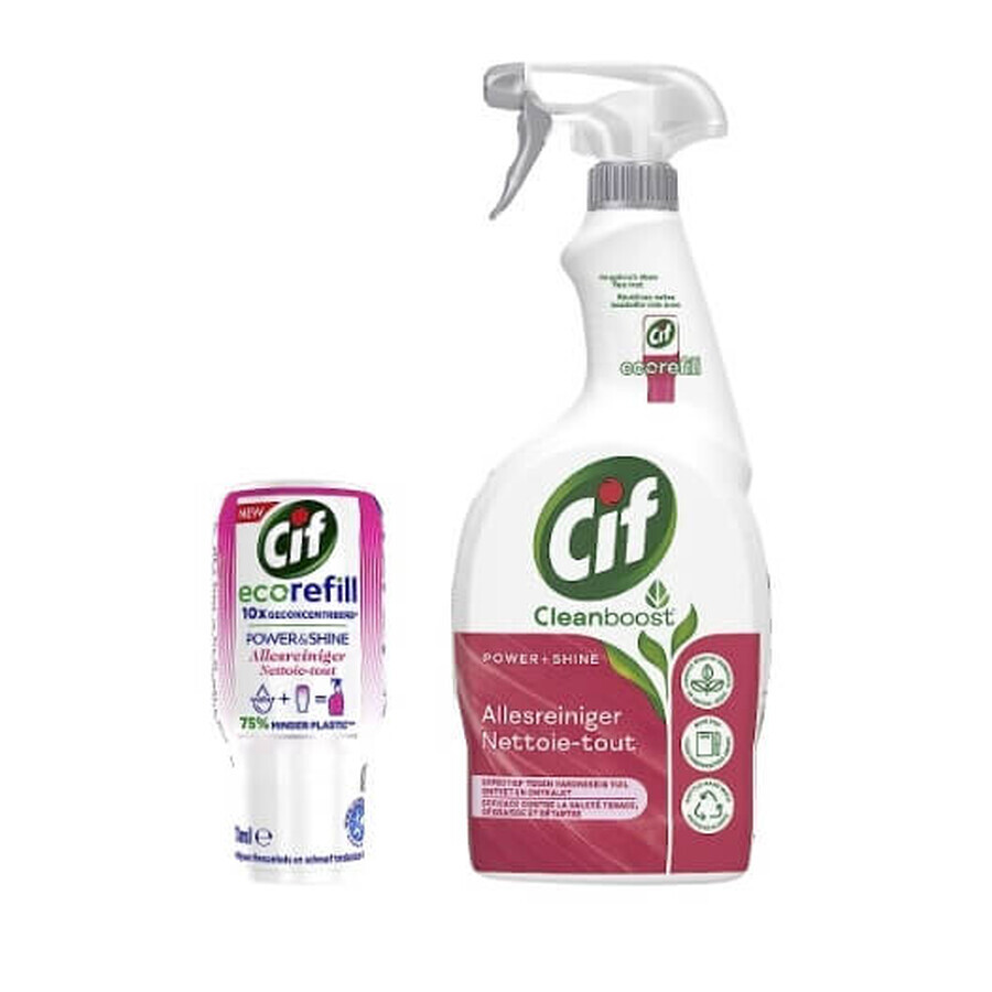 Cif CleanBoost CleanBoost Power + Shine Detergente universale 750ml + ricarica 70ml