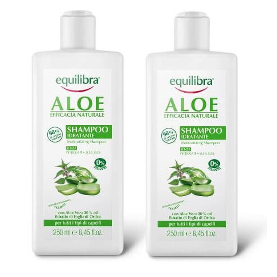 Champú hidratante Equilibra Naturale Aloe Vera, 250 ml + 250 ml