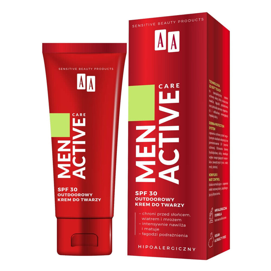AA Men Active Care Gezichtscrème voor Buiten SPF30, 50ml