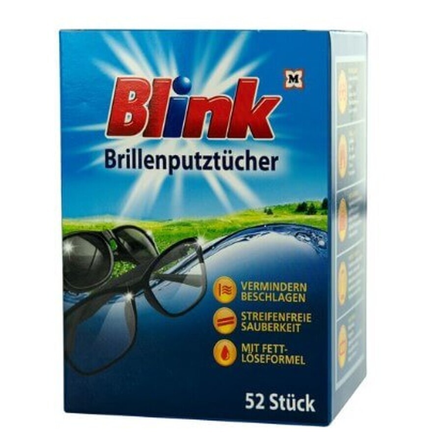 Blink, reinigingsdoekjes voor brillen, 52 stuks