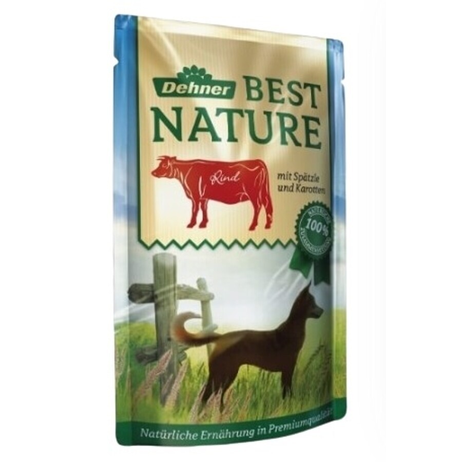 Dehner, Best Nature Adult, Hundenassfutter mit Rindfleisch und Karottennudeln, 150g