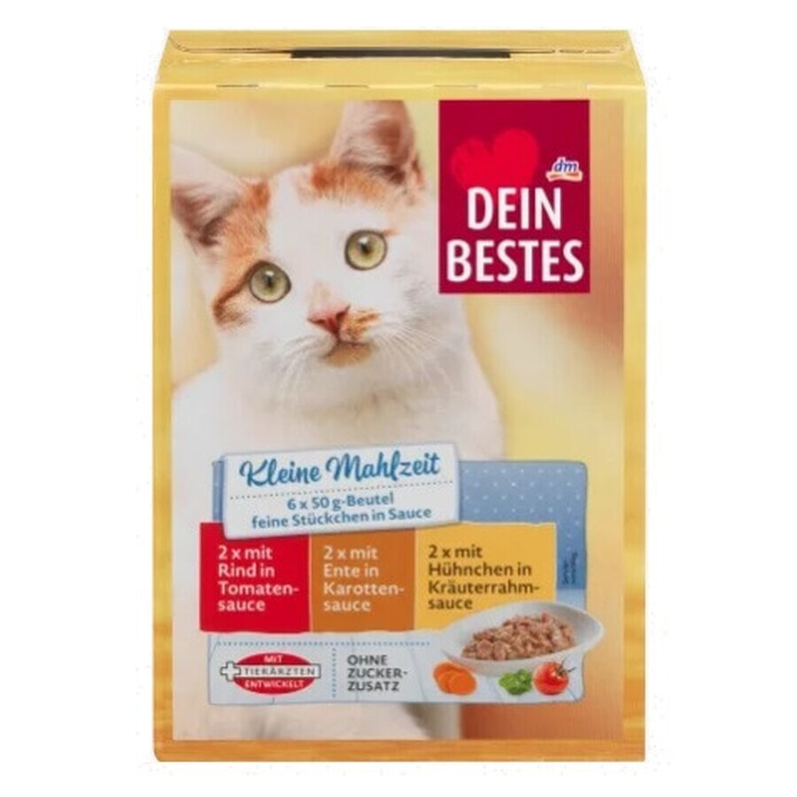 Buy Dein Bestes, Moist cat food, bag with small caviar in sauce, (6 x 50g), 300g Dein Bestes, Moist cat food, bag with small caviar in sauce, (6 x 50g), 300g