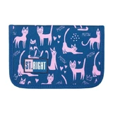 Geantă pentru creioane cu două clape fără accesorii navy blue Cats