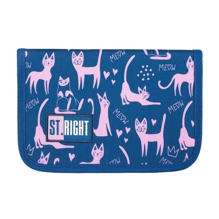Astuccio per matite con due lembi senza accessori blu navy Cats