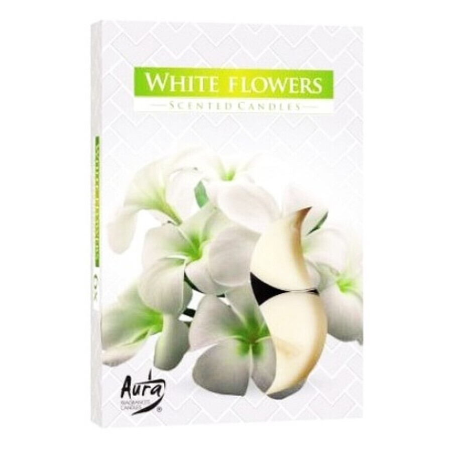Aura, Parfümwärmer, weiße Blumen, 6 Stück