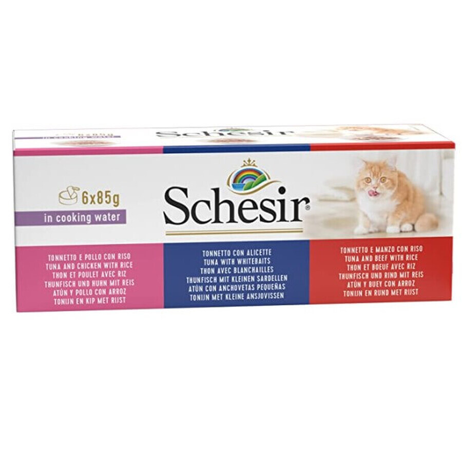 Buy Schesir, Wet feed, beef, chicken and anchovies, 6x 85g Schesir, Wet feed, beef, chicken and anchovies, 6x 85g