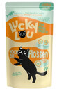 Lucky Lou, Natvoer voor katten met gevogelte en forel, voor volwassenen, 125 g