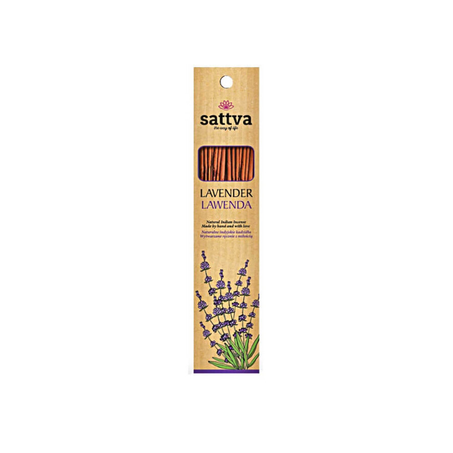 Sattva Natural Indian Incense Lavandă, 15 bucăți