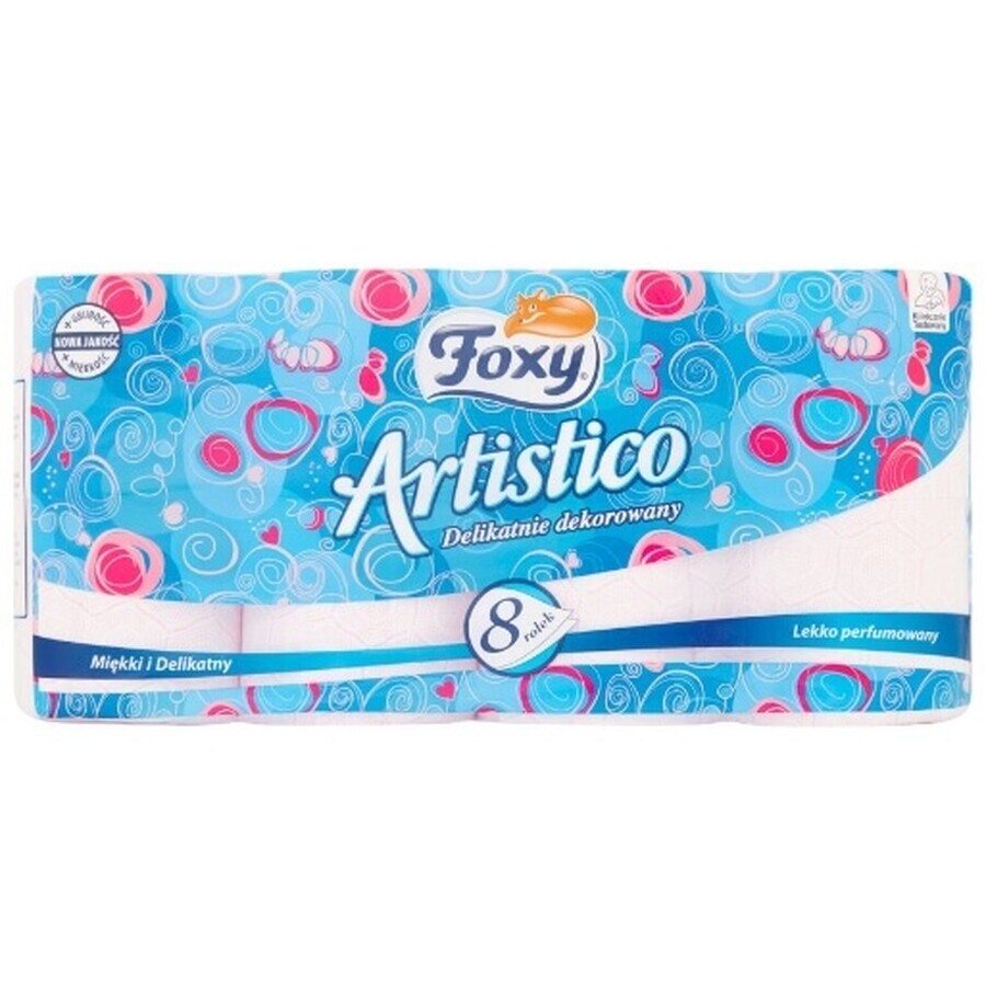 Winkel op Foxy, Artistico Delicaat versierd toiletpapier, 8 rollen Foxy, Artistico Delicaat versierd toiletpapier, 8 rollen