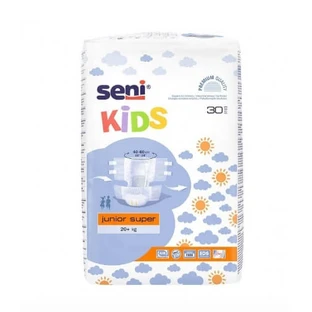 Seni Kids, Junior Super Diapers Super 20kg+, 30 pcs - Long Shelf Life!