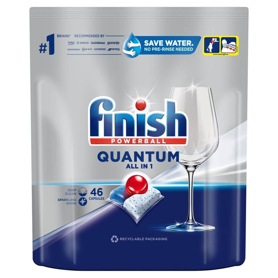 Finish Quantum All in 1 Mașină de spălat vase capsule Fresh, 46 bucăți