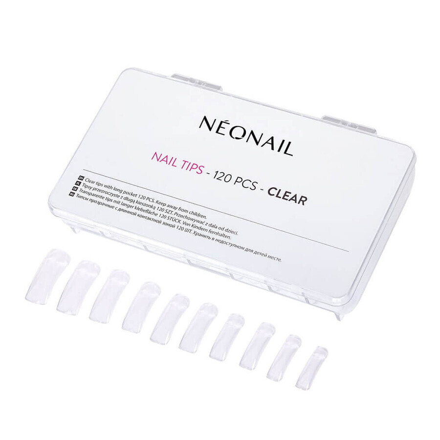 Cumpără NeoNail Sfaturi pentru unghii Sfaturi transparente pentru unghii cu buzunare lungi, 120 bucăți NeoNail Sfaturi pentru unghii Sfaturi transparente pentru unghii cu buzunare lungi, 120 bucăți