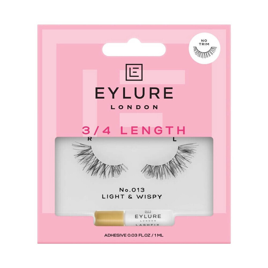 Eylure 3/4 Length Lashes Pestañas artificiales con pegamento para un efecto de realce único Nº 013