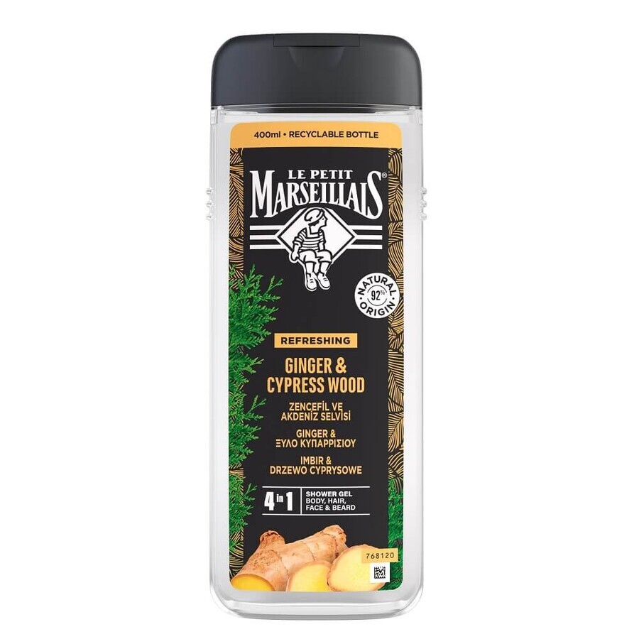 Le Petit Marseillais 4-in-1 Duschgel für Männer, Ingwer und Zypresse, 400ml