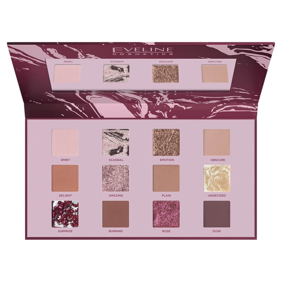 Eveline Cosmetics Palette d'ombres à paupières Shocking Nudes de 12 fards à joues, 9.6g