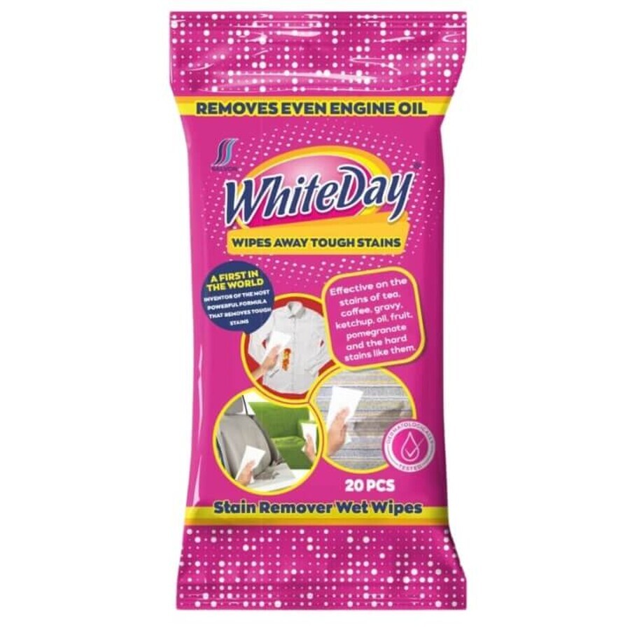 WhiteDay Instant Stain Removal Wipes, 20 pcs