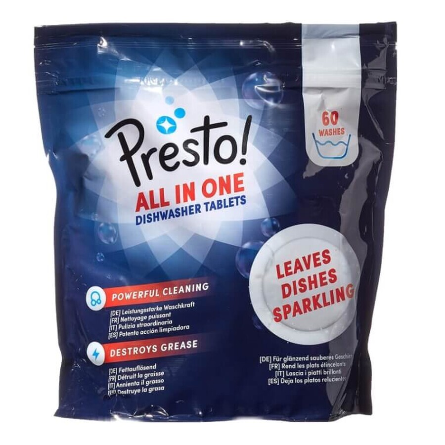 Presto! All in one, Dishwashing Capsules, 60 pcs