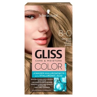 Schwarzkopf Gliss Color Cera Color con ácido hialurónico Rubio Natural 8-0