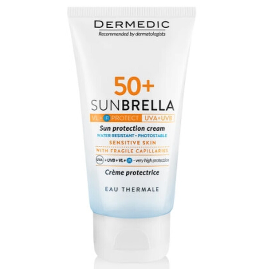 Dermedic Sunbrella Crème protectrice SPF 50+ pour peau vasculaire, 50 ml