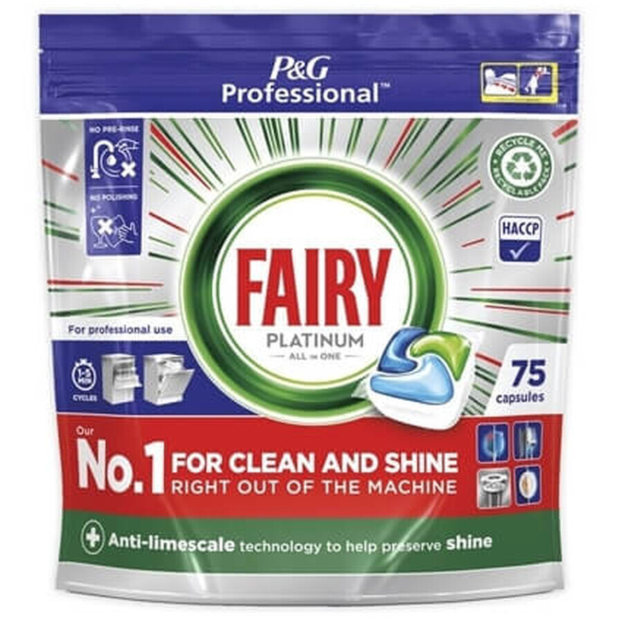 Fairy Platinum Capsule de spălat vase All in 1, 75 bucăți