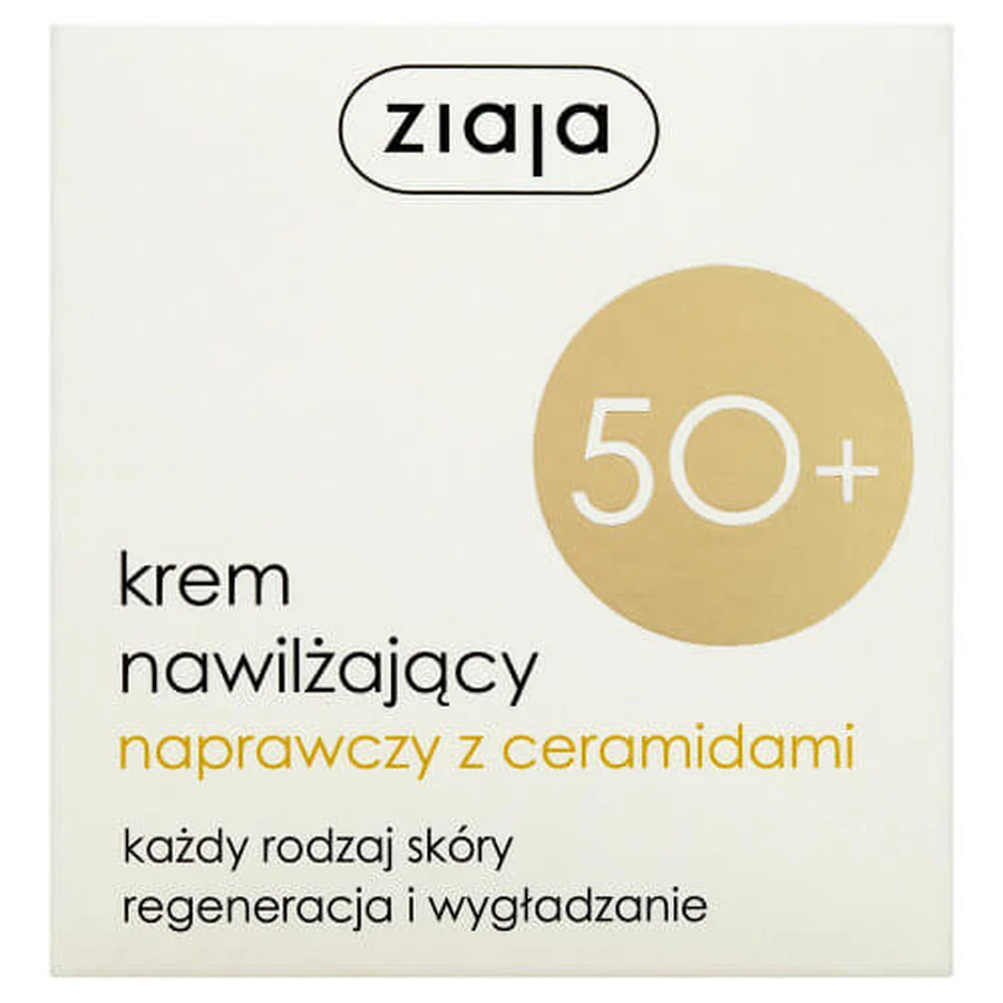 Ziaja 50+, repairing moisturizer with ceramides, 50ml - Long Shelf Life!