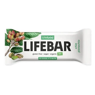 Barre crue biologique sans gluten avec chia et pistaches, 40 g, Lifebar