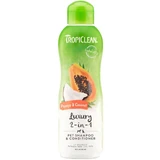 Papaya&Kokosnuss Grooming 2 in 1 luxuriöses Shampoo für Hunde und Katzen, 355 ml, Tropiclean