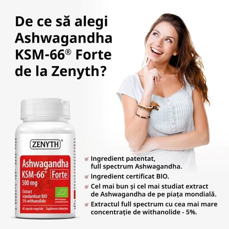 Ashwaghanda KSM-66 Forte, 60 Kapseln, Zenyth