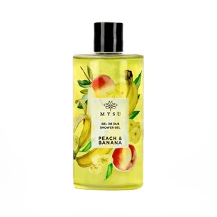 Gel douche pêche et banane, 350 ml, Mysu