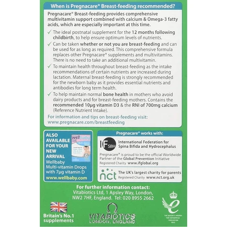 Pregnacare Borstvoeding, 56 tabletten + 28 capsules, Vitabiotics
