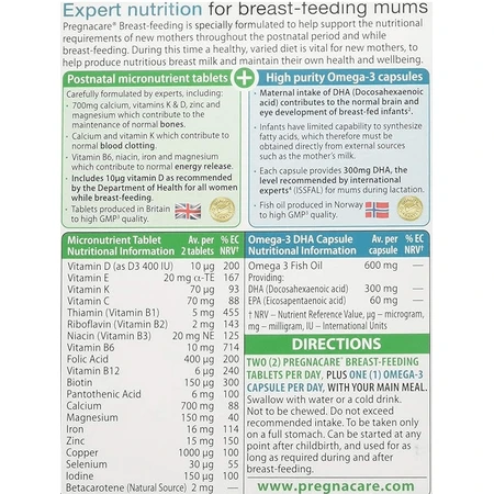 Pregnacare Borstvoeding, 56 tabletten + 28 capsules, Vitabiotics