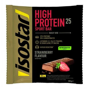 Eiwitreep met aardbeiensmaak Sportreep met hoog eiwitgehalte, 3 x 35 g, Isostar