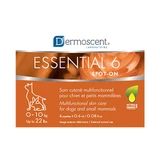 Multifunctioneel huidverzorgingsproduct voor honden van 0-10 kg, aangepast aan alle huid- en haartypen Essential 6 Spot On, 4 x 0,6 ml, Dermoscent