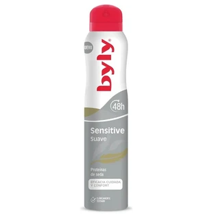 Deo spray con proteínas de seda, 48h protección Sensitive, 200 ml, Byly