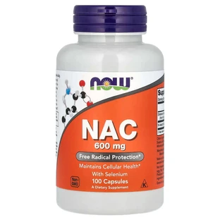 Antioxidantes N-acetil cisteína con selenio, 600 mg, 100 cápsulas vegetales, Now Foods