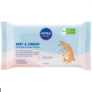 Lingettes pour bébés Soft&Cream, 57 pièces, Nivea Baby